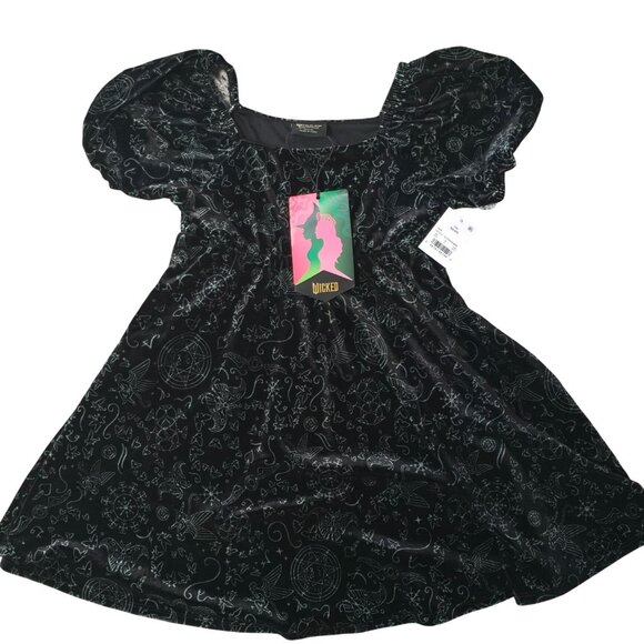 Wicked Collection NWT Elphaba Dress Paul Tazewell XS Black Velvet Short Sleeve - Picture 2 of 10
